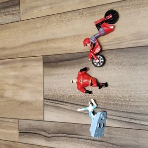 Bundle of 3 Disney Pixar Incredibles 2 Happy Meal Character Toys